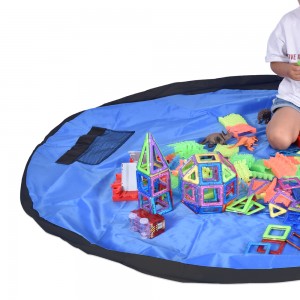 Panier de rangement pour jouets et tapis de jeu - Sac de rangement Lego Sac  de rangement Tapis de jeu portable Grand sac à jouets 