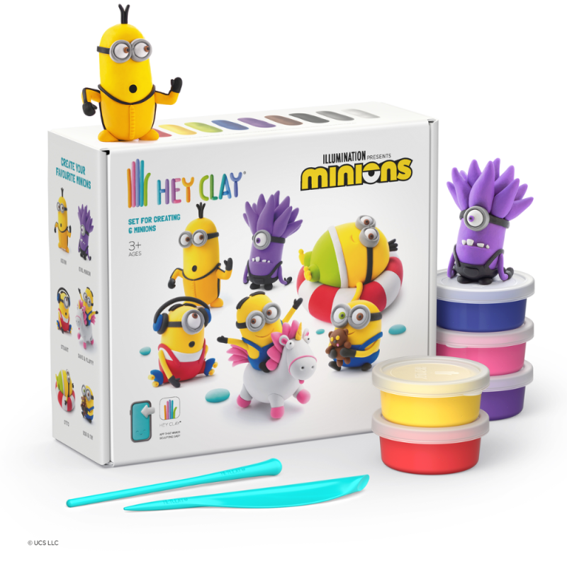 Coffret 6 personnages MINIONS HEY CLAY® - Pâte à modeler auto-durcissante